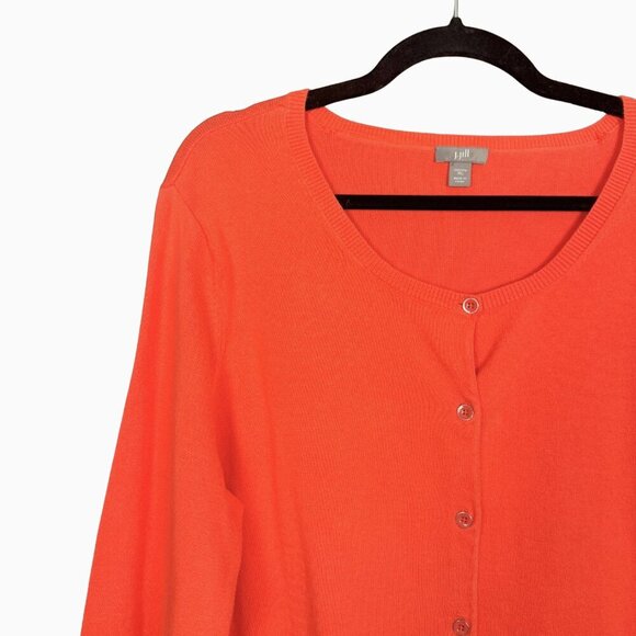 Coral J Jill Lightweight Cardigan XL – Crewneck Round Neck Sweater - Picture 5 of 6